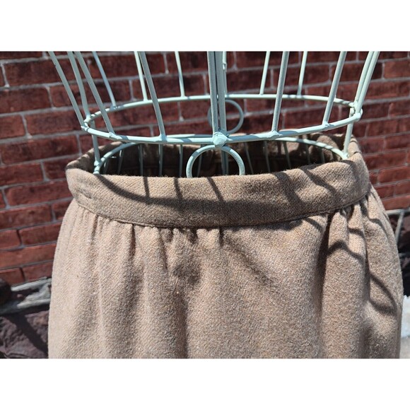 College Town Vintage 70s/ 80s Women's Wool Blend Tweed Skirt Suit Beige sz 4/5 - Picture 10 of 13